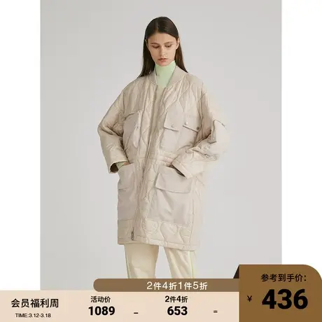 Basic House/百家好女装冬季商场同款中长款轻薄夹克外套HUJP721C图片