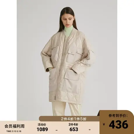 Basic House/百家好女装冬季商场同款中长款轻薄夹克外套HUJP721C商品大图