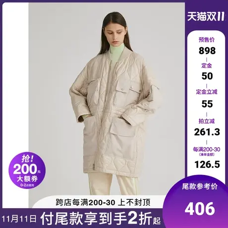 Basic House/百家好女装冬季商场同款中长款轻薄夹克外套HUJP721C图片