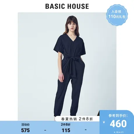 Basic House/百家好夏季女装商场同款连体裤女高腰显瘦HUOP321C商品大图