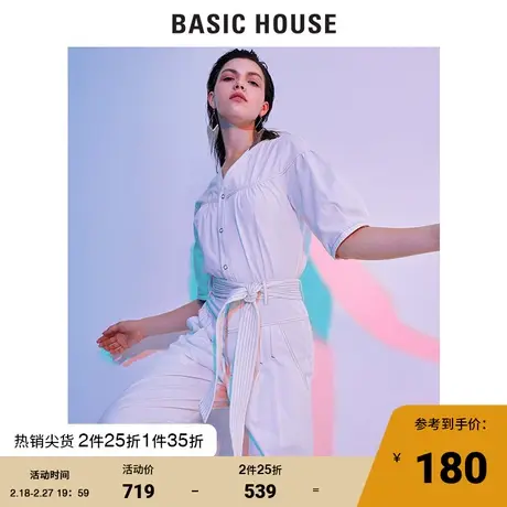Basic House/百家好女装商场同款休闲时尚气质连体裤长裤HTOP521J商品大图
