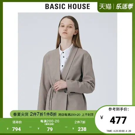 Basic House/百家好2021春秋女款小西服韩风修身西装外套HVJK521A图片