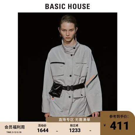 Basic House/百家好女装秋季商场同款外套工装风夹克外套HUJP521F商品大图