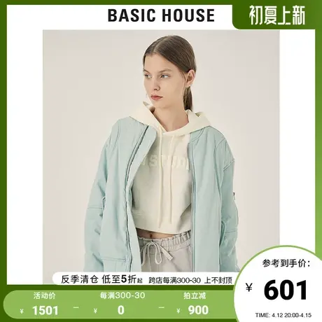 Basic House/百家好2021冬季新款女装夹克棉服工装风外套HVJP728C商品大图