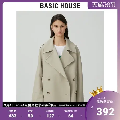 Basic House/百家好2021春秋商场同款韩风双排扣短外套女HVCA121A图片