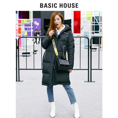 Basic House/百家好新款女士羽绒服中长款轻薄韩版流行HSGD728C图片
