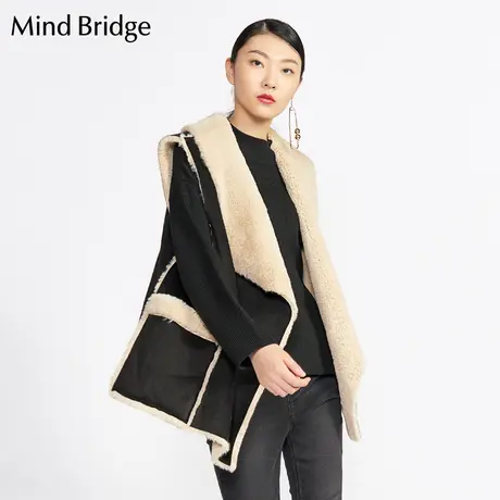 Mind Bridge百家好女装 韩版冬季时尚保暖马甲外套MRVT720F图片