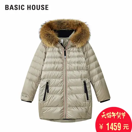 Basic House/百家好16冬季韩版保暖毛领连帽加厚羽绒服HQDJ721B图片