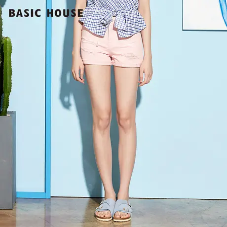 Basic House/百家好夏季新品潮流裤子韩版短裤女热裤性感HQDP321Q图片